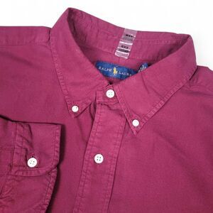 Ralph Lauren Shirt Men's 2XB Long Sleeve Button Down 100% Cotton Red NEW NWOT